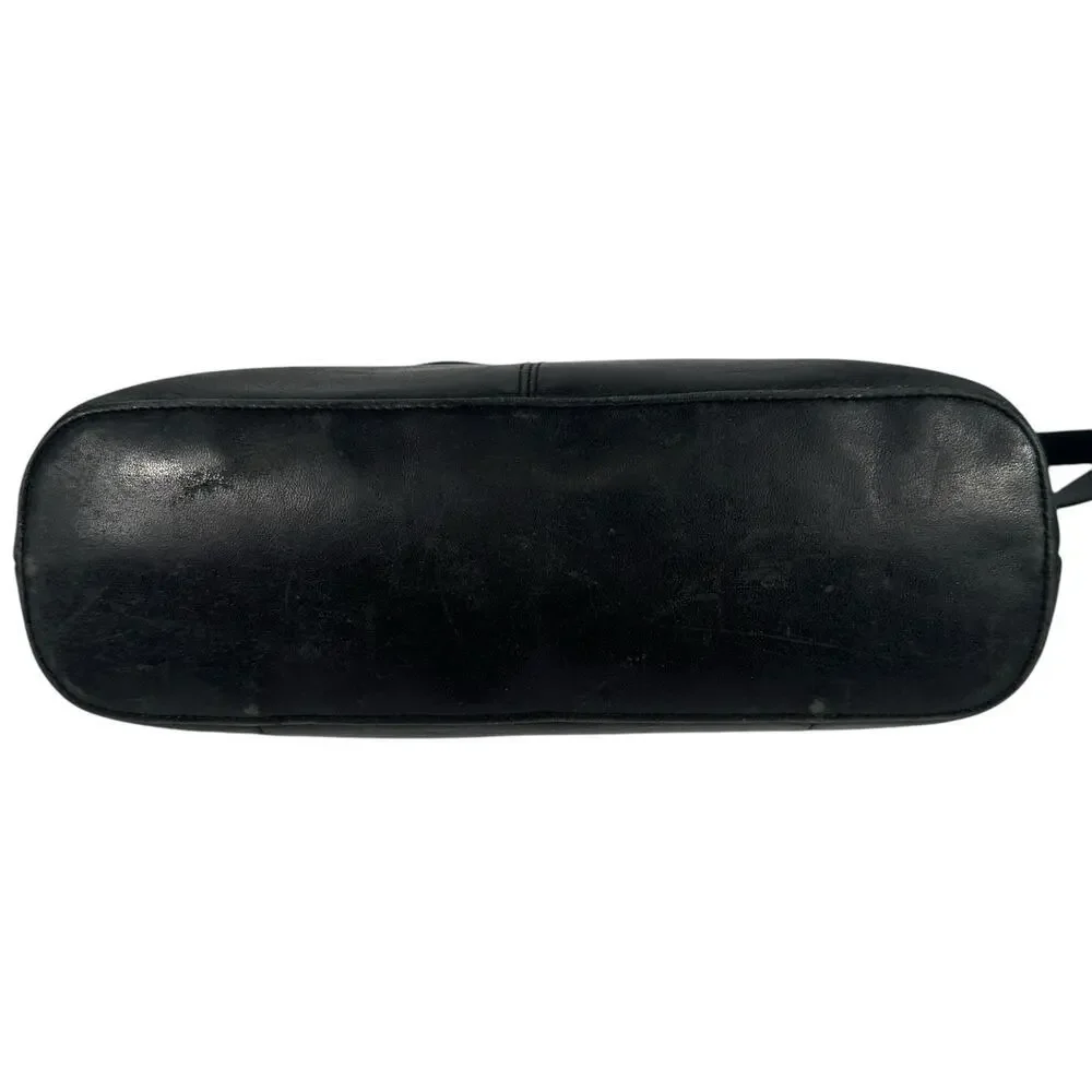 Naturalizer Genuine Leather‎ Shoulder Bag Purse Black Y2K Moto Biker Rectangle